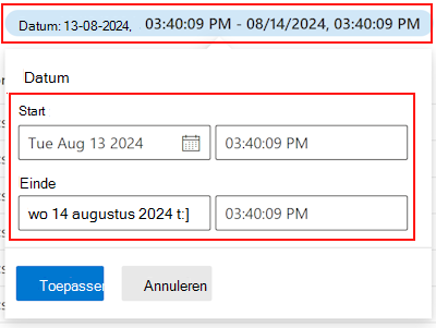 Controlelogboeken filteren op datum in het Microsoft Intune- en Intune-beheercentrum.