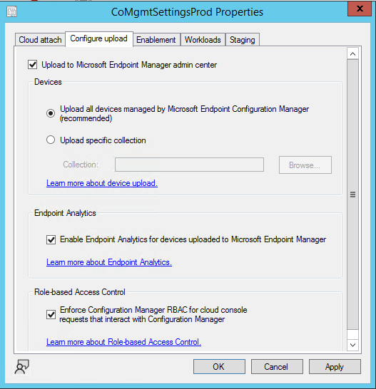 Schermopname van het uploaden van apparaten naar Microsoft Endpoint Manager-beheercentrum.