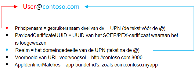 SSO-kenmerk iOS/iPadOS-gebruikersnaam in Microsoft Intune