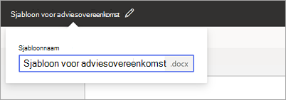 Schermopname van de sjabloonviewer met de naam van het document dat u wilt selecteren om de naam te wijzigen.