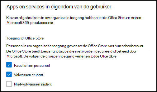 Gebruikers toegang verlenen tot office store-instellingen voor EDU