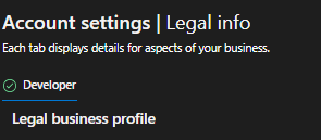 The Account details status icon