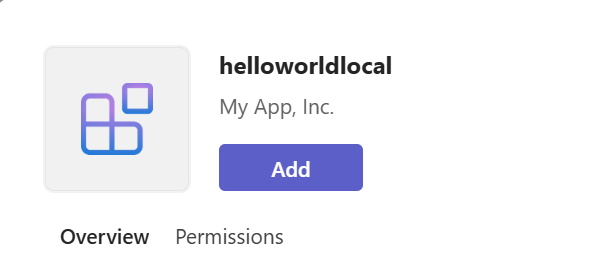 Screenshot shows to add the app to Teams.