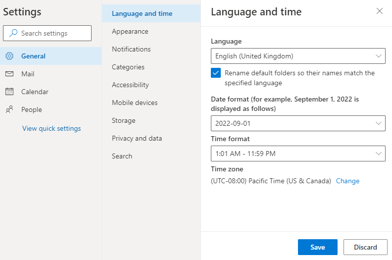 Mapnamen Of Locaties Zijn Onjuist In Outlook Outlook Microsoft Learn   Owa Settings 