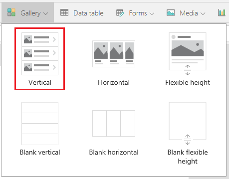 Selecteer een verticale galerie met besturingselementen.
