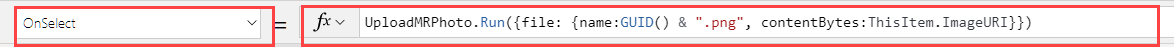 Een schermopname van de eigenschap OnSelect van een knopbesturingselement in de Power Apps Studio-formulebalk wanneer de knop zich in een galerie bevindt.
