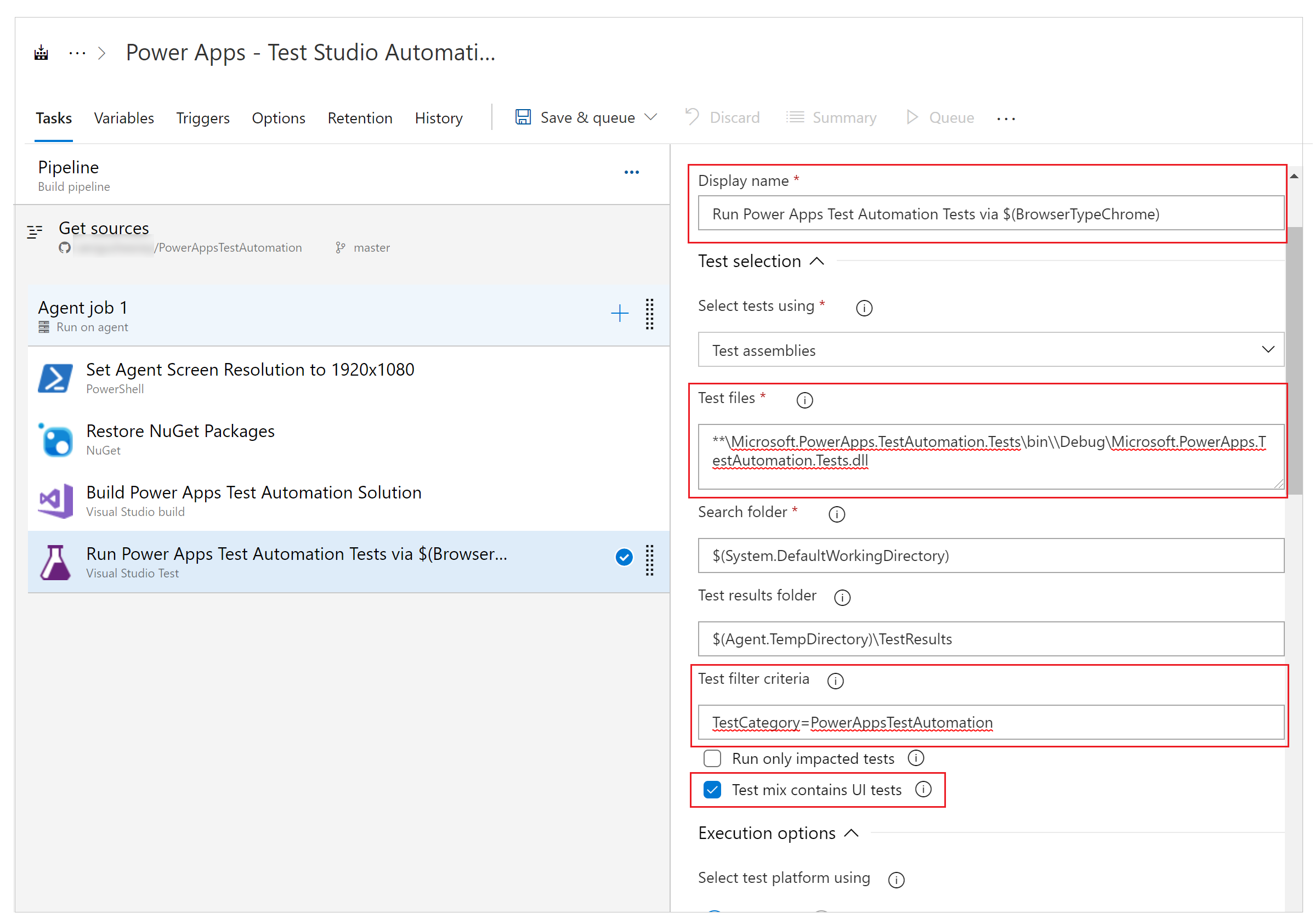 Testmix bevat UI-tests.