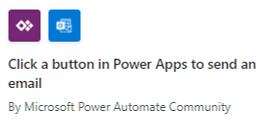 Een schermopname met de sjabloon Op een knop in Power Apps klikken om een e-mail te verzenden.