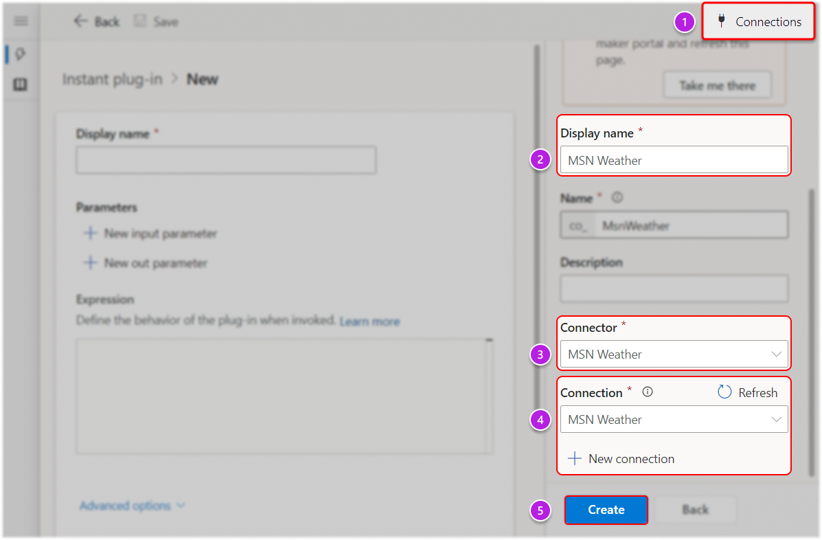 Maak een verbindingsreferentie in de app vanuit het verbindingsreferentiepaneel aan de rechterkant