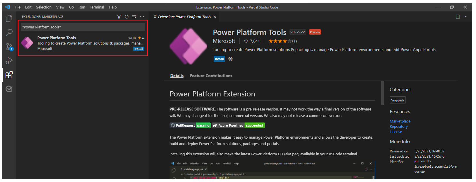 Power Platform Tools selecteren.