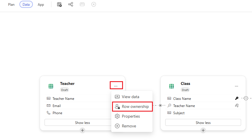 Het eigendom van de rij bewerken