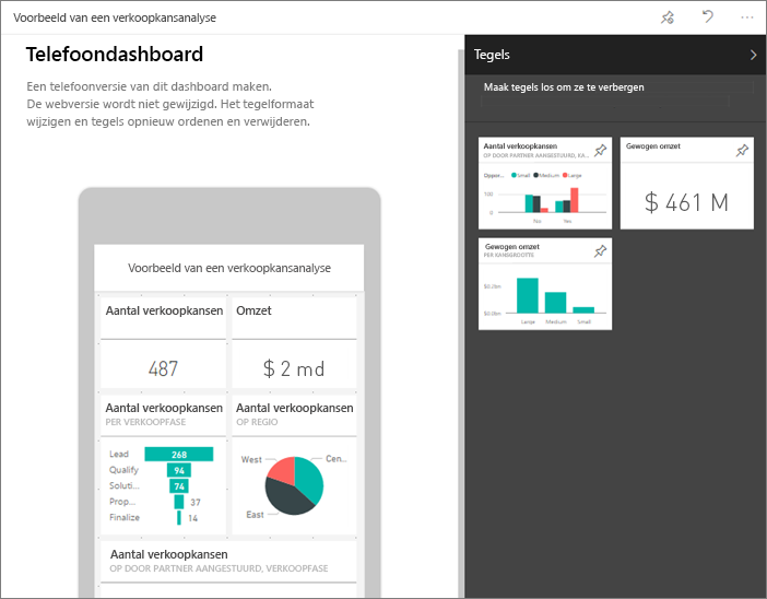 Dashboard phone view