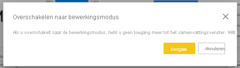 Schermopname van het dialoogvenster Overschakelen naar de bewerkingsmodus.