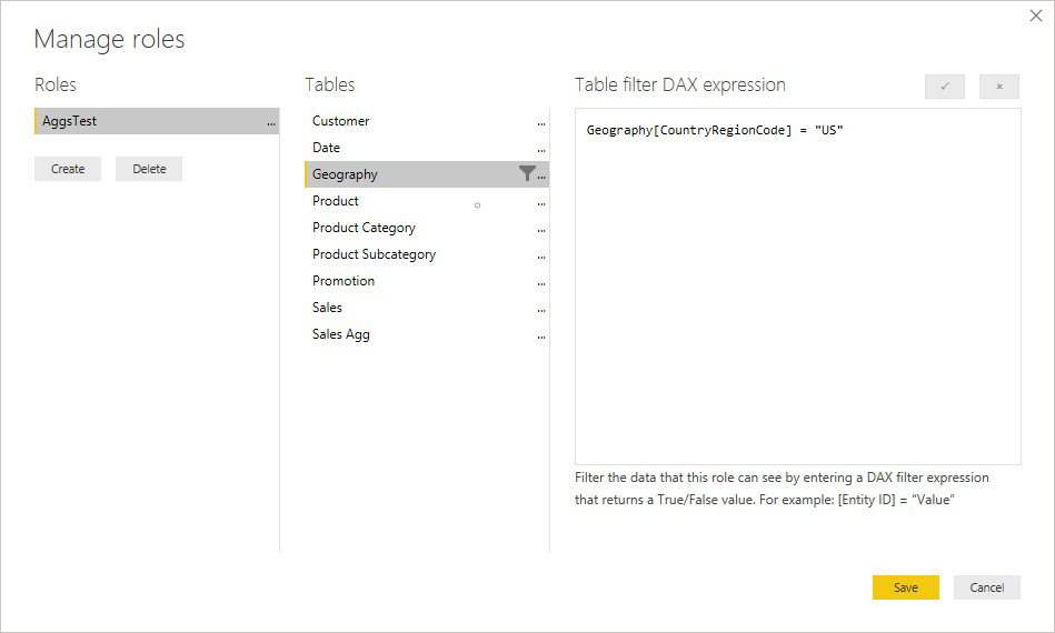 Geslaagde RLS voor aggregaties