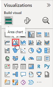 Screenshot met de knop Oppervlaktegrafiek.