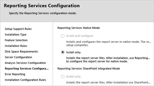 Install and configure if option is available