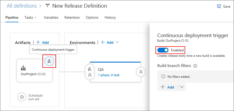 trigger continuous deployment - TFS 2018.2