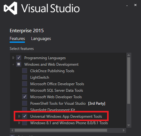 Universal Windows App Development Tools