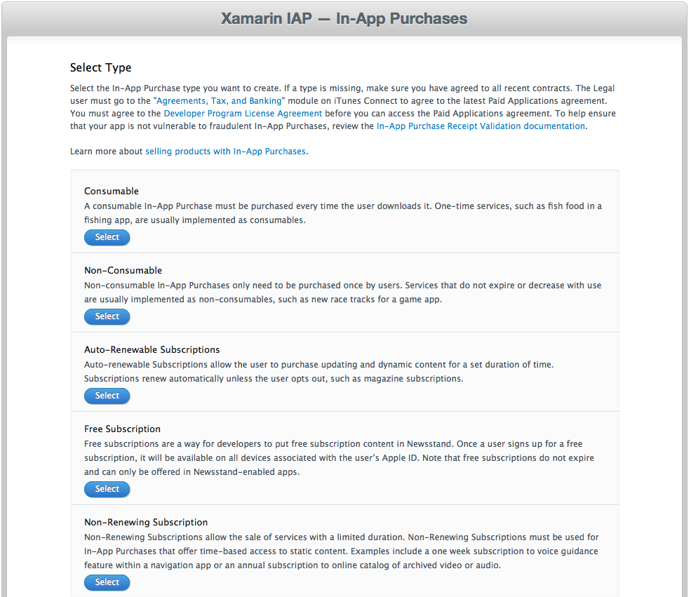 Choose the product type