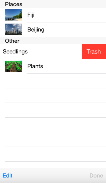 Example of Swipe to Delete