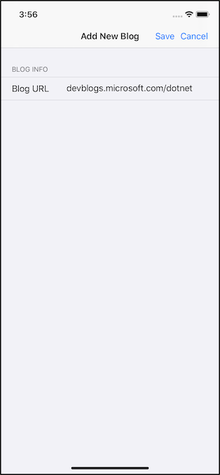 Schermopname van de nieuwe pagina voor het bewerken van een blog