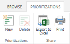 Menu bar showing prioritization options.