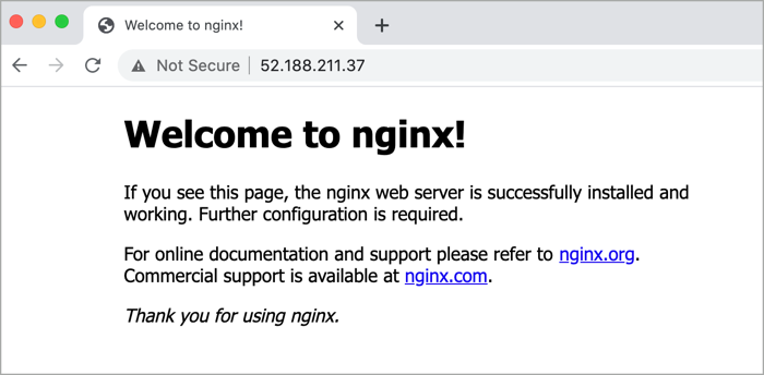 Image of an Nginx web server default page.
