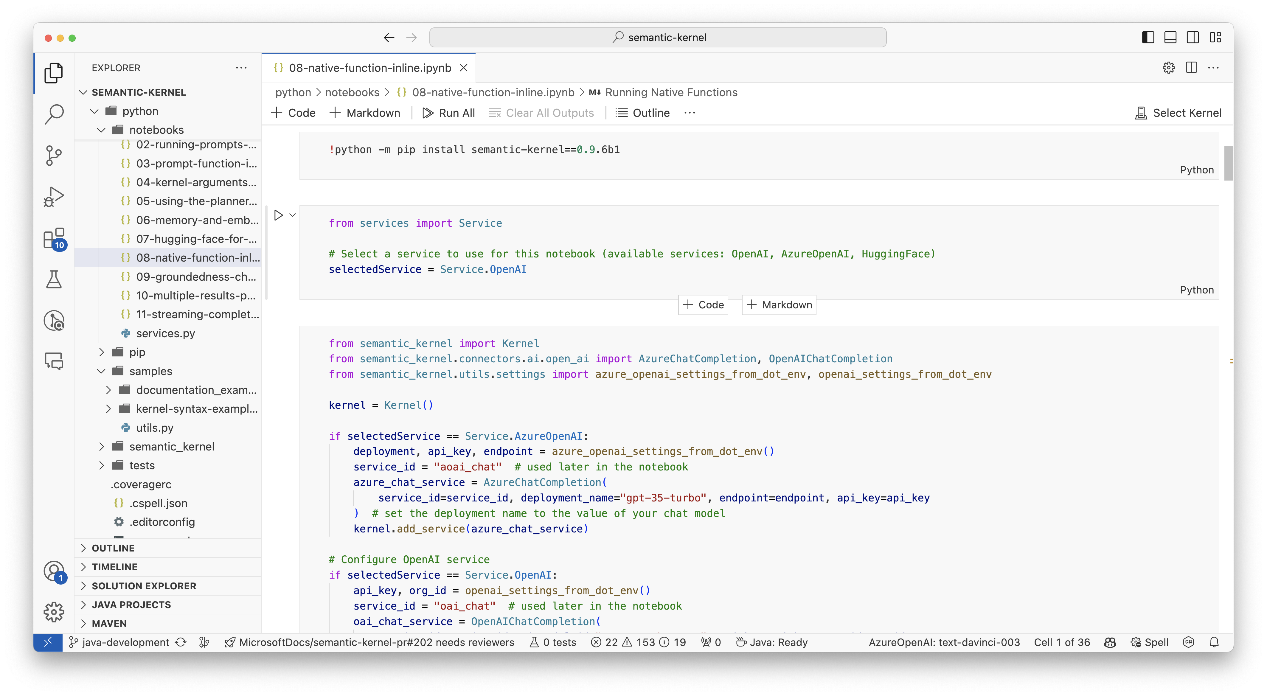 Semantic Kernel notebooks