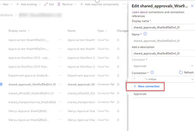 Select a new workflow connection.