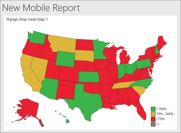 Screenshot of the New Mobile Report heat map preview.