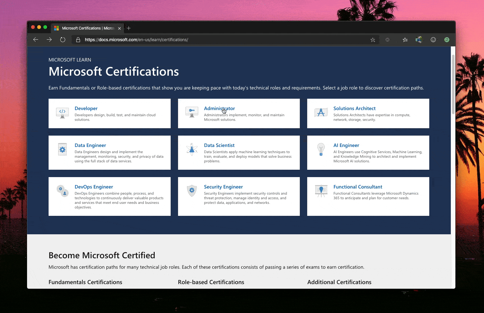 Certificeringen op docs.microsoft.com