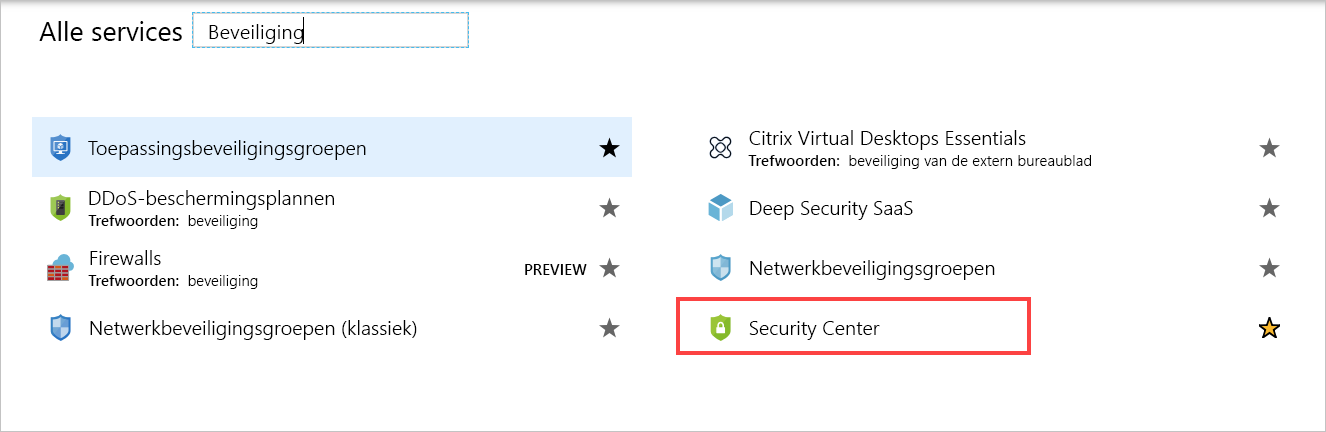 Screenshot showing the All services pane with Defender for Cloud highlighted.