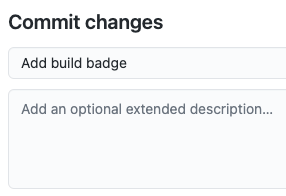 Screenshot of GitHub showing the commit message.