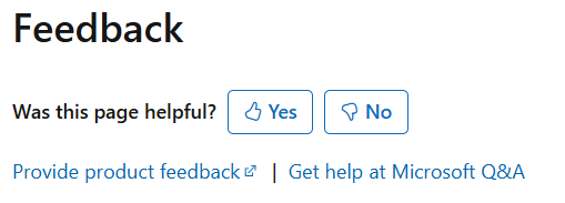 Schermopname van de feedbackopties onderaan een documentatieartikel.