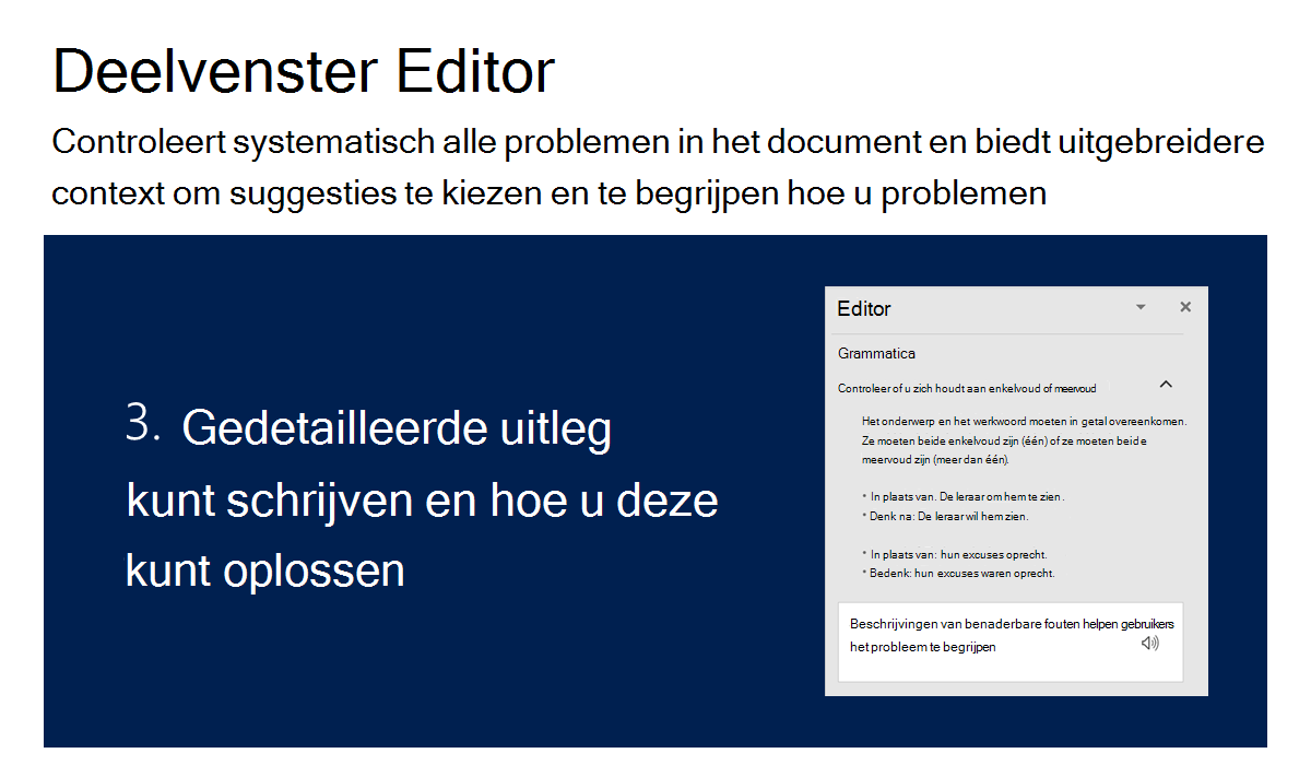 Afbeelding van het editorvenster met gedetailleerde uitleg over schrijfproblemen en hoe u deze kunt oplossen.