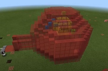 Schermafbeelding van een cel die is Minecraft: Education Edition in de game.