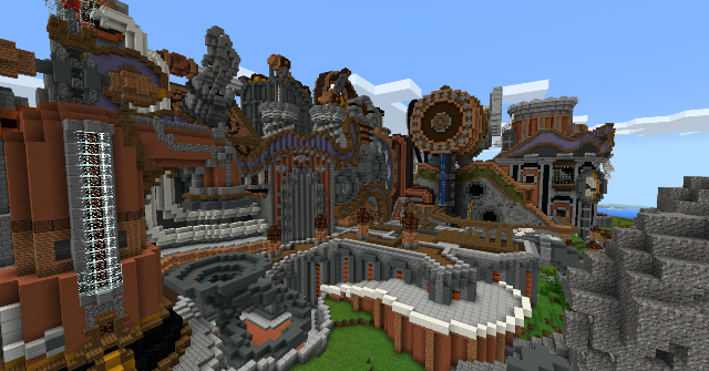 Schermafbeelding van de in-game Minecraft build.