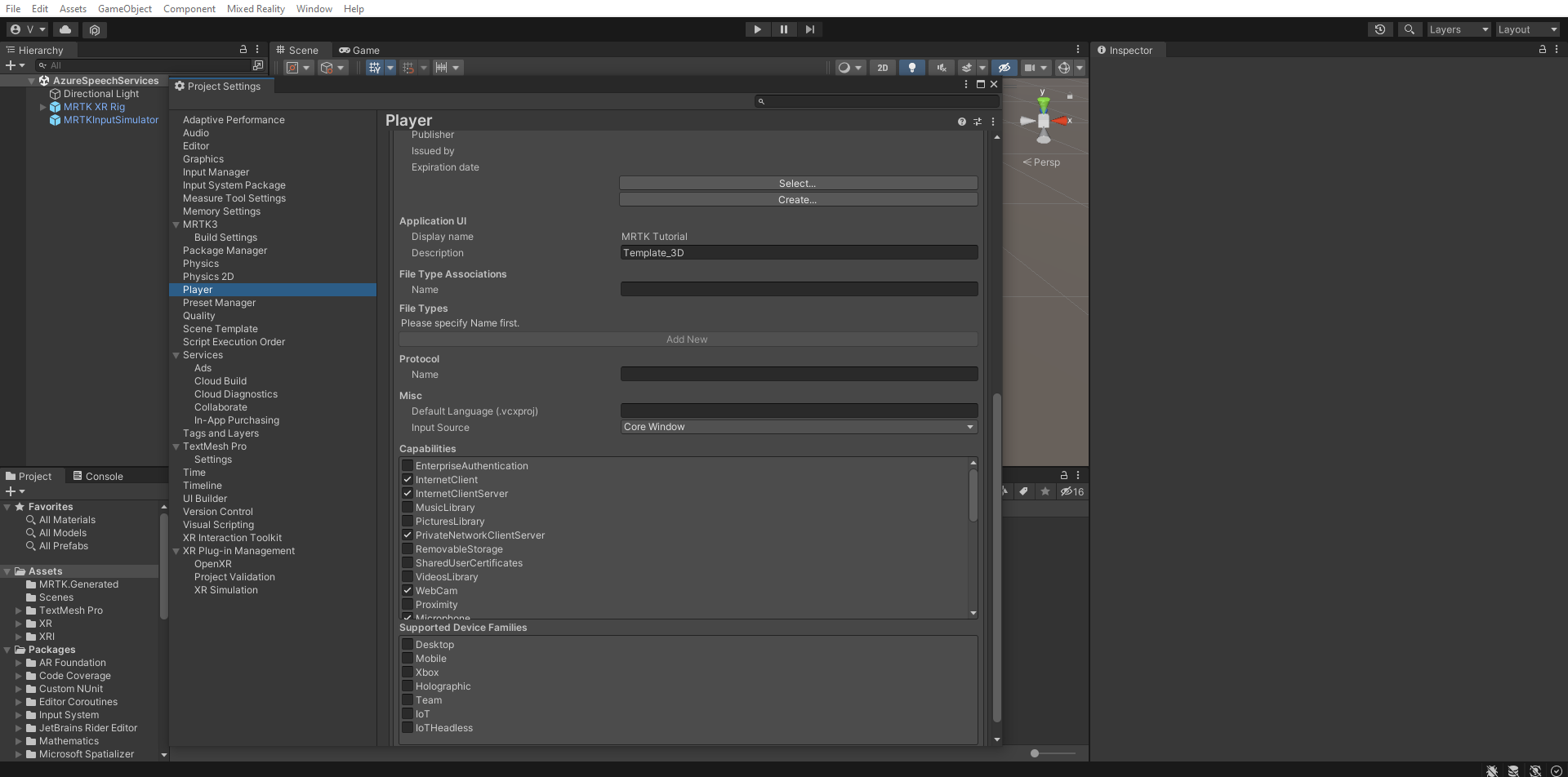 Screenshot of Enable the capabilities.