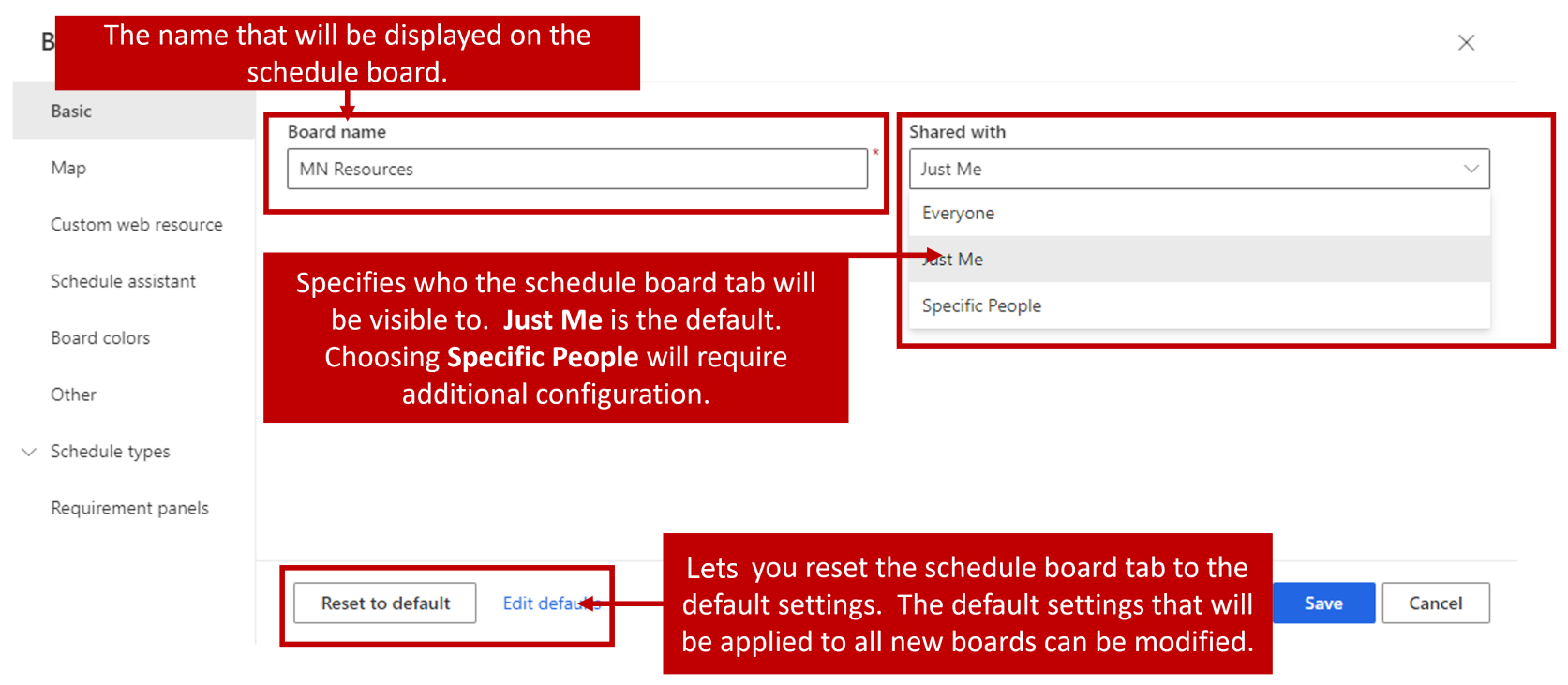 Screenshot of the Add Tab view with Name, Shared With, and Default settings.