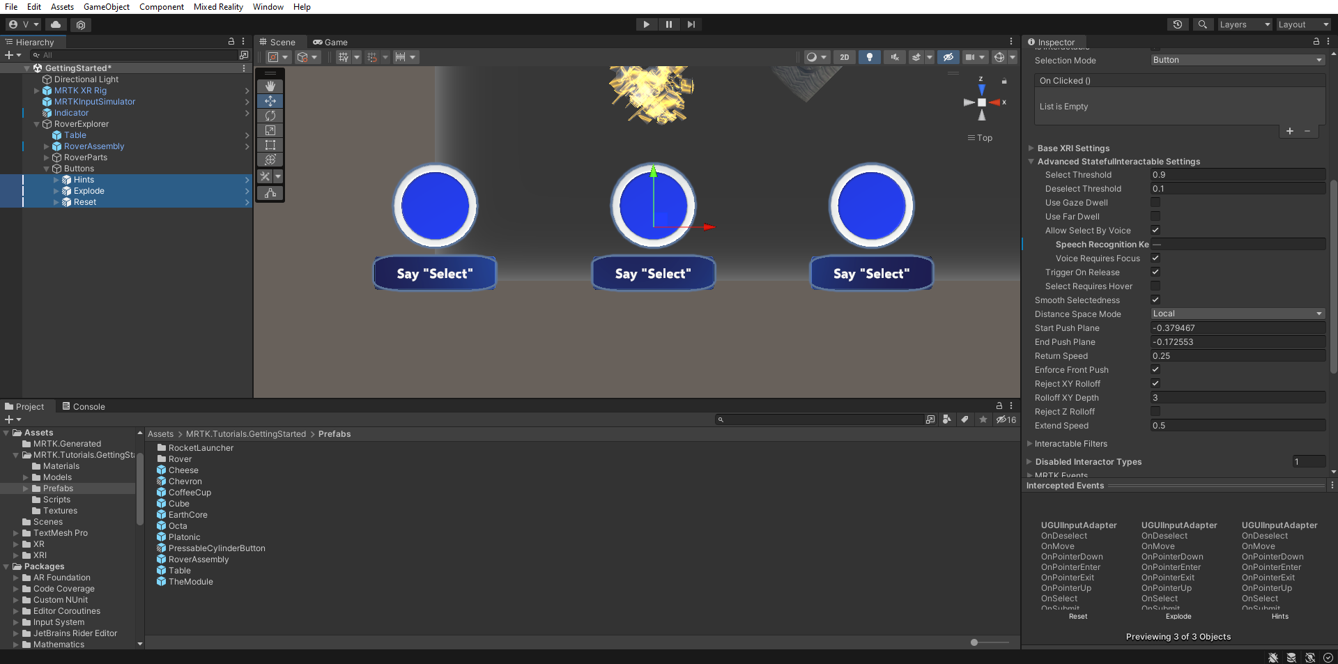 Screenshot showing button text labels configured.