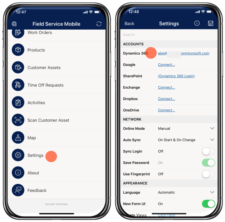 verify you can log into Field Service Mobile successfully
