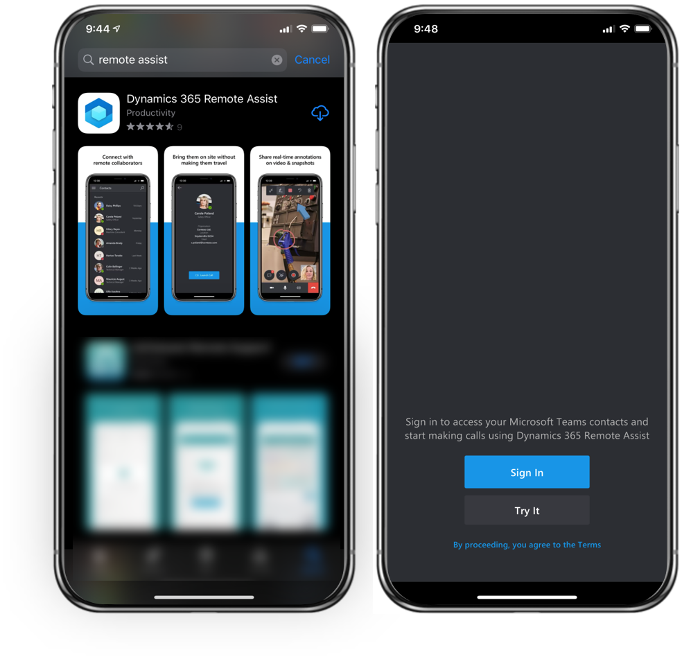 sign into Remote Assist as the same user as Field Service Mobile