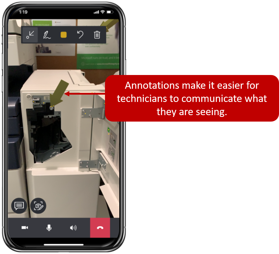Screenshot of arrow annotation used to call out a specific item.
