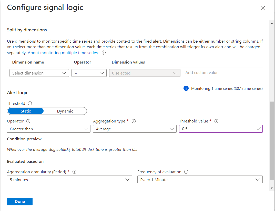 Screenshot of creating signal logic.
