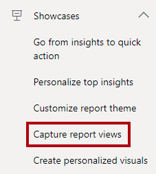 Afbeelding van de showcase Capture-rapportweergaven gemarkeerd.