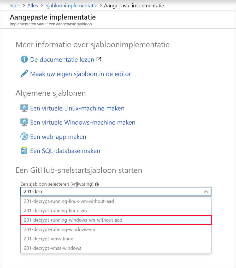 Screenshot showing the Select a Template search box with autocompletion.