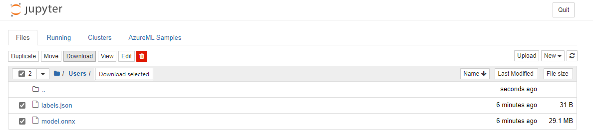 Een schermopname die laat zien hoe u de taakuitvoer downloadt.