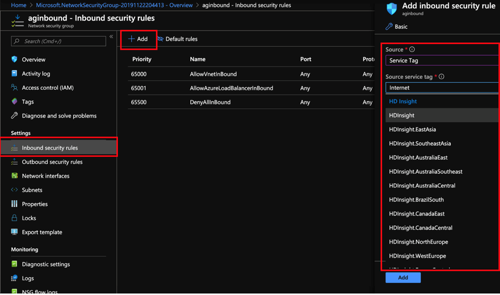 Creating a service tags