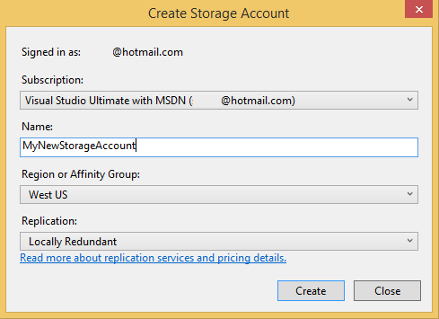 Create an Azure Storage account