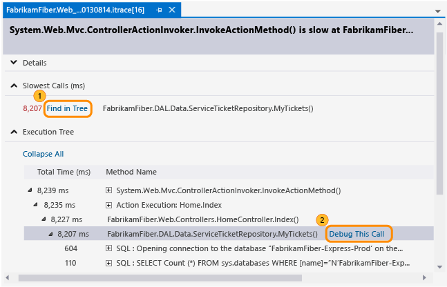 Foutopsporing starten vanuit methodeaanroep